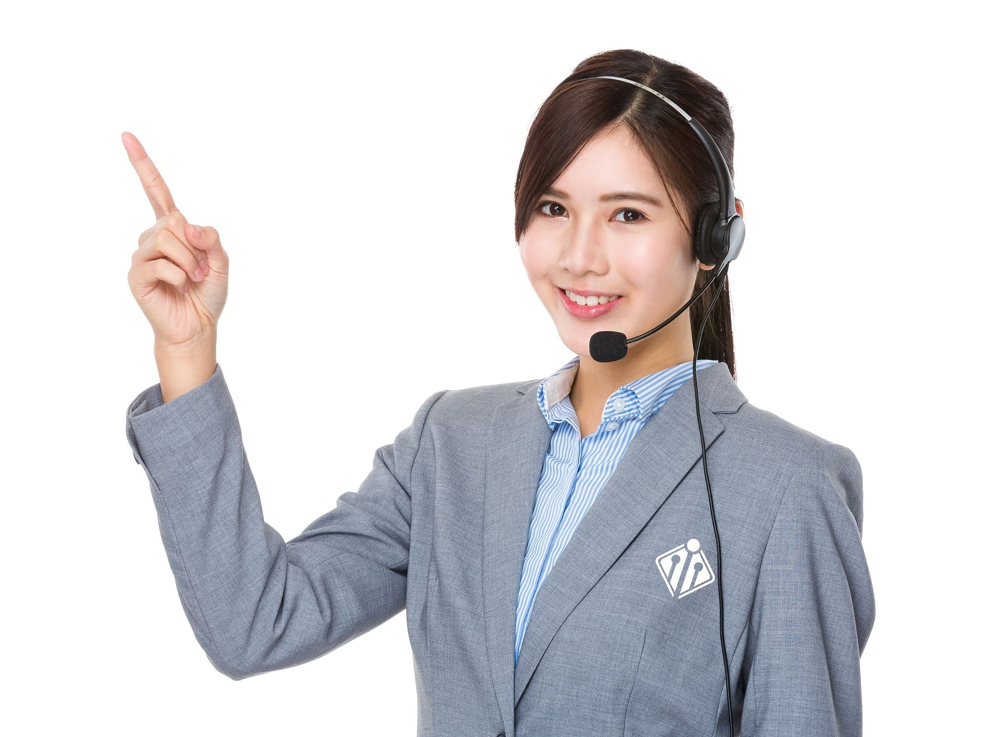 A woman in a business suit directing a towing dispatch service.