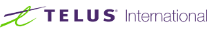 Telus international logo Telus international logo on a black background, representing one of the top data entry companies.