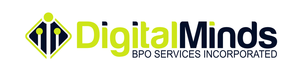 Logo of Digital Minds BPO Services Incorporated, featuring stylized human figures and bold text.