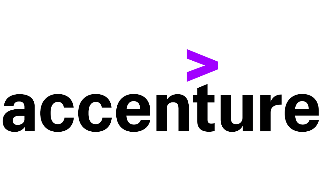 Logo of Accenture with the company name in lowercase and a purple greater-than symbol above the letter T.