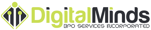 Logo of Digital Minds BPO Services Incorporated with stylized figures and bold, green and black text. Logo of Digital Minds BPO Services Incorporated with stylized figures and bold, green and black text.