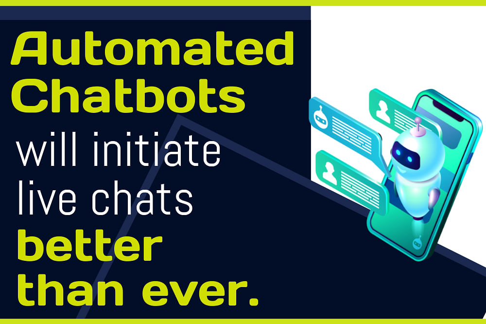 Illustration of a robot on a smartphone screen with the text